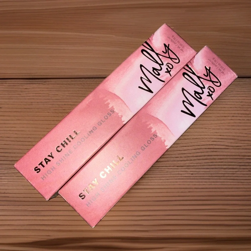 Mally XO Stay Chill High Shine Cooling Gloss Brrr Blossom Pink Lot Of 2 NIB